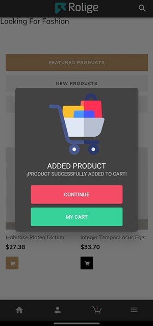 add to cart modal